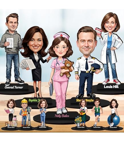 JeathFea Personnalisé 3D Cartoon Style Photo En Bois, Décoration