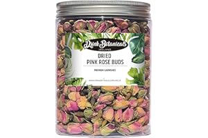 Drink Botanicals Ireland Edible Dried Pink Rose Buds 300+ Servings | | 100% Natural | Non-GMO | Dry Rose For Soap Making & Tea, Cocktail Garnishes Flowers, Decorations, Confetti | 140 Grams, 4.9 oz