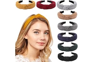 DRESHOW 8 Stück Damen Stirnband Kopfband Haarband Turban Elastische Kopf Wickeln Niedlich Haarschmuck für Mädchen