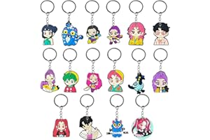 HYZMSZA 16 Stück Dem0n Hun-ters Schlüsselanhänger Mitgebsel - Beliebte Weibliche Charaktere PVC-Keychain - Geschenkidee für Anime-Fans & Filmliebhaber
