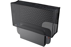 PlayVital Funda Antipolvo para Nintendo Switch 2 (2025), Cubierta Protectora Transpirable con Malla Antirayaduras y Resistente al Agua, Diseño con Ventilación, Compatible con Base de Carga (Negro)