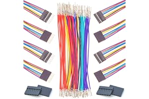 Kidisoii Dupont 2.54mm Wire Male to Female Dupont Connector and 22AWG Pre-Crimped Cable, Single Row 1/2/3/4/5/6/7/8/9/10P JST Connector with Length of 10/30/50/100cm Dupont Wire (2Pcs MF 8P-30CM)