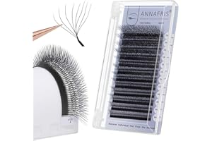 ANNAFRIS Extension Ciglia 8D W 8-15mm 0.07D Ventilatore Prefabbricato Ciglia 8d Lash Russian Volume Ciglia Ciuffetti Eyelash (0.07D 8D 8-15mm)