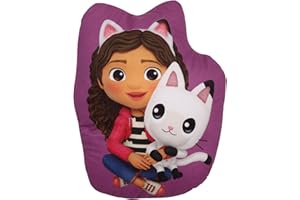 sarcia.eu Gabby’s Dollhouse WEICHE Dekoratives Kissen, dekorativ Velours geformtes Kissen für EIN Kinderzimmer 32x25cm Oeko-TEX (A)