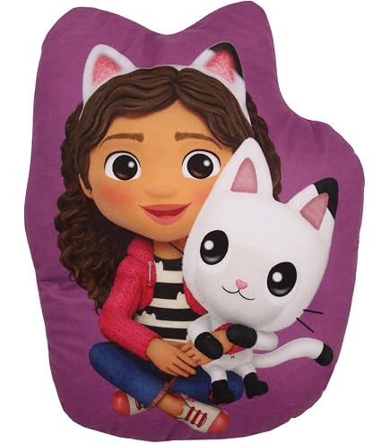 Lot De 3 Coussins Décoratifs Gabby Et La Maison Magique 40x40 Cm – Réversibles, Doux Et Colorés Pour Chambre D'Enfant