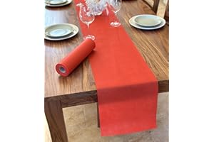‎NATUARTE NATUARTE, Tischläufer Rot, Vlies Tischläufer, Deko Tischband, 25 Meter x 30 Zentimeter, Tischdekoration, Dekor Taufen Kommunionen Hochzeit Geburtstag, Tischläufer Rolle, Farbe Rot