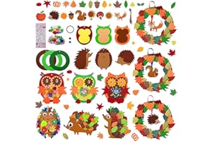 ARONRAVE Juego de manualidades de fieltro para decoración, 9 piezas de otoño para niños, decoración de otoño, búho, coronas de fieltro, juegos de manualidades, juego de manualidades para otoño, 3-6