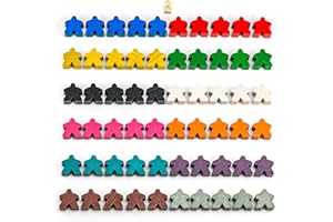 Waldfelsen® 16 mm Meeple in legno adatto per Carcassonne (60 pezzi in 12 colori)