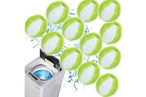 WUIIL Acchiappa Capelli Per Lavatrice,Cattura Peli Lavatrice Animali,Biancheria Da Letto,Riutilizzabile,Per Cani,Gatti,Abbigliamento,Peluche in Lavatrice (12 Pezzi)