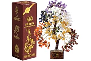 NILO CRYSTALS 7 Chakra Crystal Tree of Life – Healing Crystals for Positive Energy & Prosperity – Chakra Gemstone Money Tree for Good Luck – Spiritual Home Decor Gift for Women & Mom
