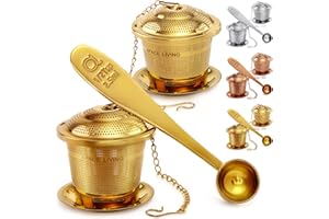APACE LIVING Infuseur à Thé Apace (lot de 2), Boule à Thé, Filtre à Thé Avec Cuillère à Thé et Égouttoir – Passoire à Thé et Passe-Thé en Acier Inoxydable pour une Infusion et une Expérience Inégalées