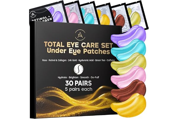 AURAE Patch Yeux Anti Cernes (30 paires), Masque Yeux avec Niacinamide et Acide Hyaluronique, Patch Anti Cernes et Poches - Mix 30 pcs