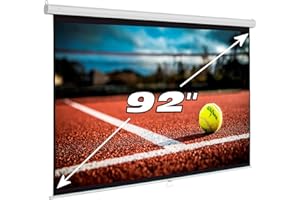 LUX-SCREEN Pantalla de proyeccion Manual Luxscreen 92" Pulgadas, Formato panorámico, área Visible Blanca 202 x 114cm, cajetín de 2,16 Metros