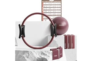 ‎PHYSKCAL PhysKcal Pilates Set | 15in/ 38cm Pilates Ringe mit 1x Klein Pilates Ball, 3X Widerstandsbänder und 2X Stretchbänder | Pilates-Mattenübungen-Kit für Zuhause
