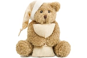 Nleio Teddy Bear Stuffed Animals, 28cm/15.7" Stuffed Bear with Hat & Pillow, Small Teddy Bear Plush Stuffed Animal for Kids Baby Toddlers Girlfriend, Gifts for Valentine's Day/Birthday/Christmas