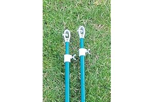 DevWoo 2 paños de metal galvanizado normal para jardín, barra extensible para exteriores, soporte de lavandería, poste extensible, aireador fuerte telescópico