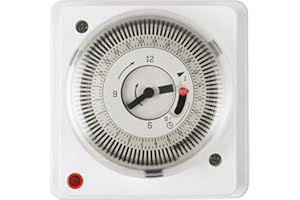 HBN 24 Hour Indoor Energy Saving Mechanical Immersion Heater Segment Timer Switch with Waterproof Cover, White, 16 Amps