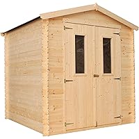 TIMBELA Holzhaus Gartenhaus M343C - Gartenschuppen Holz B216xL206xH218 cm/ 3.53 m2 Lagerschuppen für Garten - Fahrrad…