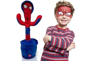 Ava's Toys Giocattolo danzante – Superhero robot ragno interattivo – giocattolo parlando del bambino canto e danzante – 120 canzoni giocattolo blu parlando per ragazzi e ragazze – cactus divertente