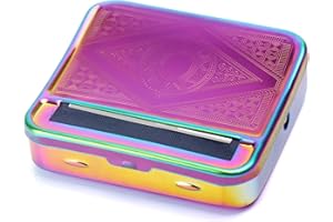 DIMJ Automatic Rolling Box, Cigarette Rolling Machine Portable Metal Box for Rolling Tobacco, Smoking Roller and Storage Case (Multicolour)