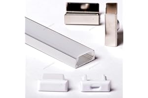Aftertech® 1506 PERFIL ALUMINIO 15x6mm 1M PARA TIRA LED BARRA RIGIDA PERFIL GUIA 1MT + CUBIERTA MATE