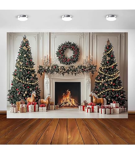 Weihnachtlicher Fotohintergrund – 2 X 1,5 M, Vinyl, Mit Kamin, Socken & Geschenken, Perfekt Für Weihnachtsfotos, Videos Oder Partys