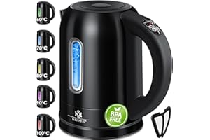Bosch TWK7808 waterkoker van roestvrij staal (2200 W maximaal, 1,7 L, automatische uitschakeling, kalkfilter) goud/zwart