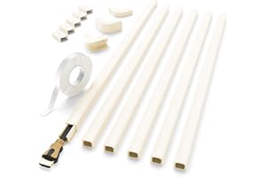 Delamu Cable Trunking Self Adhesive, 2.4M Trunking for TV Cables, Cable Management Kit to Hide Wall Mount TV Powers Cords in Home Office, 6xL400mm W10mm H15mm, Beige