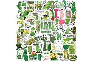 BRIC DODO Lot de 50 autocollants en vinyle imperméable et esthétique, pour ordinateur portable, voiture, scrapbooking, téléphone, skateboard, valise, vélo, cornichons, pour adolescents, garçons, filles, adultes