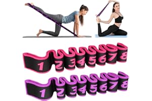 HIPPODANCE Yoga Stretching Band,Yoga Stretch Gurt mit 8 Schleifen Yoga Stretch Gurt Fitness Pilates Physiotherapie Stretch Gurt für Asanas Dehnen Stretchen