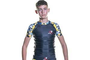 Leverage Kids BJJ MMA Rash Guard - Jiujitsu, NoGi, Swimming Shirt, Diving Top, Rashvest, Boys Gift