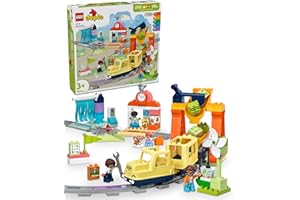LEGO DUPLO Town Duży interaktywny pociąg miejski z lokomotywą, kreatywny prezent pod choinkę dla 3-latka, edukacyjna zabawka dla dziecka ze światłem i dźwiękiem, dla chłopca i dziewczynki 10428