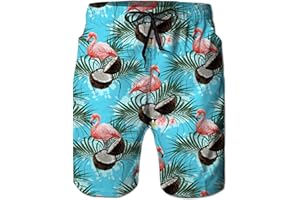Idgreatim Short de Bain pour Homme Short de Bain pour Homme Short de Plage d'été Motif 3D Style Hawaïen