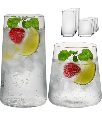 Imperial Drinkglazen van glas, 450 ml & 520 ml, set 12-delig, drankglas, waterglazen, sapglazen, whiskyglas, longdrinkglazen Imperial Drinkglazen van glas, 450 ml & 520 ml, set 12-delig, drankglas, waterglazen, sapglazen, whiskyglas, longdrinkglazen