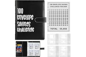 ‎PZJFH Haushaltsbuch, Budgetplaner Deutsch Mit Ordner, Transparentem Geldumschlag Und Budgetblatt, Budgetplaner Geldmanagement-Sparbuch Mit Folie Für Finanzplaner, Sparordner, Bargeldfüller(Schwarz)