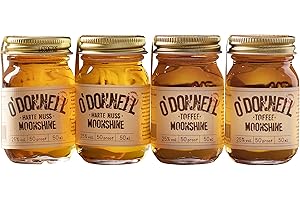 ‎O'DONNELL MOONSHINE O'Donnell Moonshine Geschenkset Mini 4x kleine Liköre (Made in Berlin) 4x 50ml Probierset als Whiskey Geschenke für Männer - Natürliche Zutaten Premium Schnaps nach amerikanischer Tradition