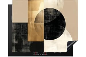 KitchenYeah© Copri Piano Induzione 65x52 cm Cucina Coprifornelli Copertura Protezione Cottura Tutto per la Cucina Astratto - Arte - Oro