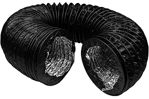 REPA MARKET Tubo flessibile da 10 cm / 100 mm, 4 strati di ventilazione HVAC, ideale per tende da coltivazione, case verdi, linee di registro per la casa (3.3 ft/1m di lunghezza, nero)