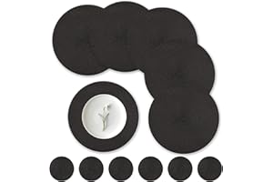 wiipara 12er Set Runde Tischsets Platzsets Abwaschbar, 34cm Gewebte Platzdeckchen Hitzebeständig mit Untersetzer, Tischset Platzset Schwarz Rund für Küche, Weihnachten, Party, Hochzeit (Schwarz)