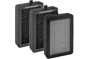 BRUVISH (3 Pezzi) LV-H128 Filtro di ricambio compatibile con LEVOIT LV-H128/ ROVACS RV60/ PUURVSAS HM669A Purificatore d'aria, H13 Filtro HEPA vero, Filtri a carbone attivo 3 in 1, Sostituisci #LV-H128-RF