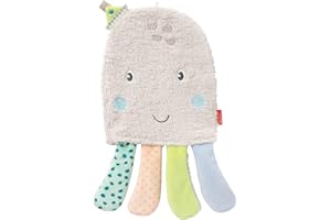 Fehn 054576 Guanto spugna a forma di polpo, panno spugna con figure di animali per un allegro divertimento durante il bagno, per neonati e bambini da 0+ mesi, dimensioni 25 cm