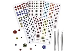 OriGlam Ojos de señuelo de pesca, ojos de pez realistas 2D/3D/4D/5D, ojos falsos realistas, tamaños 3/4/5/6/8/10 mm, ojos ovalados de señuelo de pesca de pupila, kit de fabricación de manualidades con