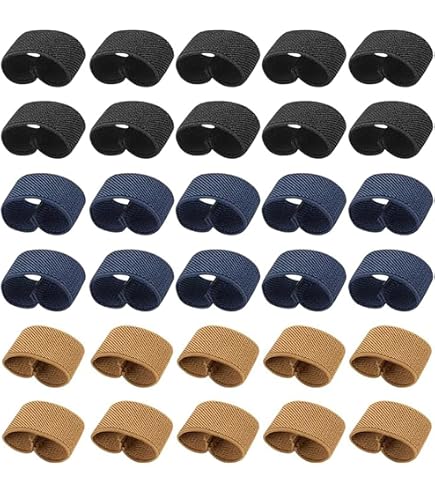 PATIKIL Fermacintura Elastici, 4pz Organizzatori per Cinghie Supporti per Cintura in Web Portacinghia per Zaino per Cinture/Cinghie Larghe 1,6, Nero