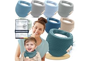 Mallie® Musselin Lätzchen Baby im 6er oder 8er Set | Als Bibs, Dreieckstuch Baby, Baby Lätzchen | Musselin Halstuch Baby, Musselintücher Baby und Babylätzchen | Sabberlätzchen Baby Halstücher Baby