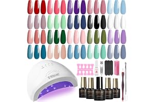 ROSALIND UV Nagellack Set med 48W UV-lampa 20+4 Delar Blå Gel Nail Starter