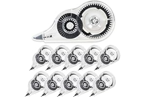 DESK DELUXE Bianchetto A Nastro Set da 10 Bianchetti Correttore a nastro Roller Scolorina Ideale per Cancelleria Scuola, Ufficio e Università, Set Utile per Cartoleria e Cose per la Scuola, Scorrevole