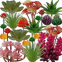 Jutom 32 Mini Piante Grasse Artificiali Colorate In PVC - Finti Cristalli Per Decorazioni Casa E Giardino - 5