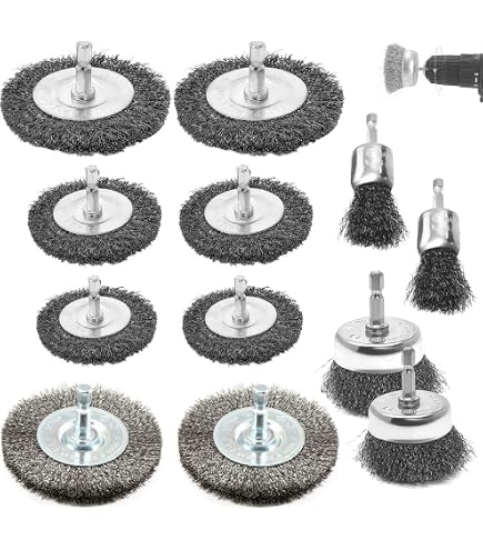 Brosse Circulaire Inox Ondulé Ø70mm - Queue Hexagonale 6,35 Mm Quick-Change - Pour Perceuse - Décapage Inox, Alu, Rouille - Qualité Italienne Technic