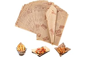ZOFORY 150 arkuszy papieru Deli, 30 x 20 cm, do koszyka, wodoodporne i olejne, papier do pieczenia, burgerów, do burgerów, kanapek maślanych, serów, frytek