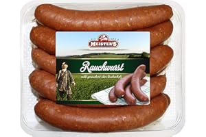 MEISTER'S Echte Rauchwurst Buchenholz geräuchert | herzhafte Bautzner Wurst Delikatesse für BBQ Grill und Pfanne | 10 x 120g